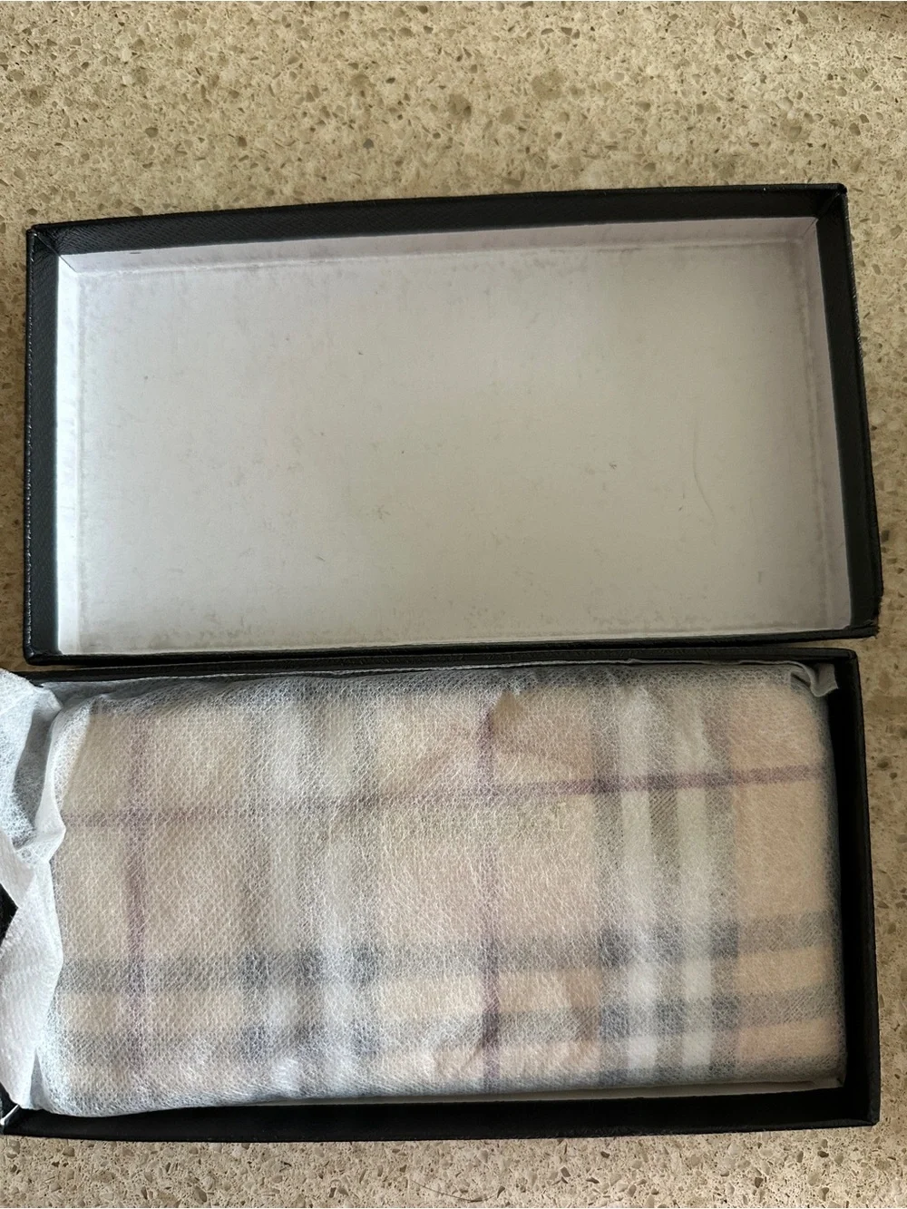 Beige Check Zip Wallet never used!